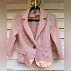Forever 21 light peach blazer, mock pockets, 1 button closure, very cute, size S